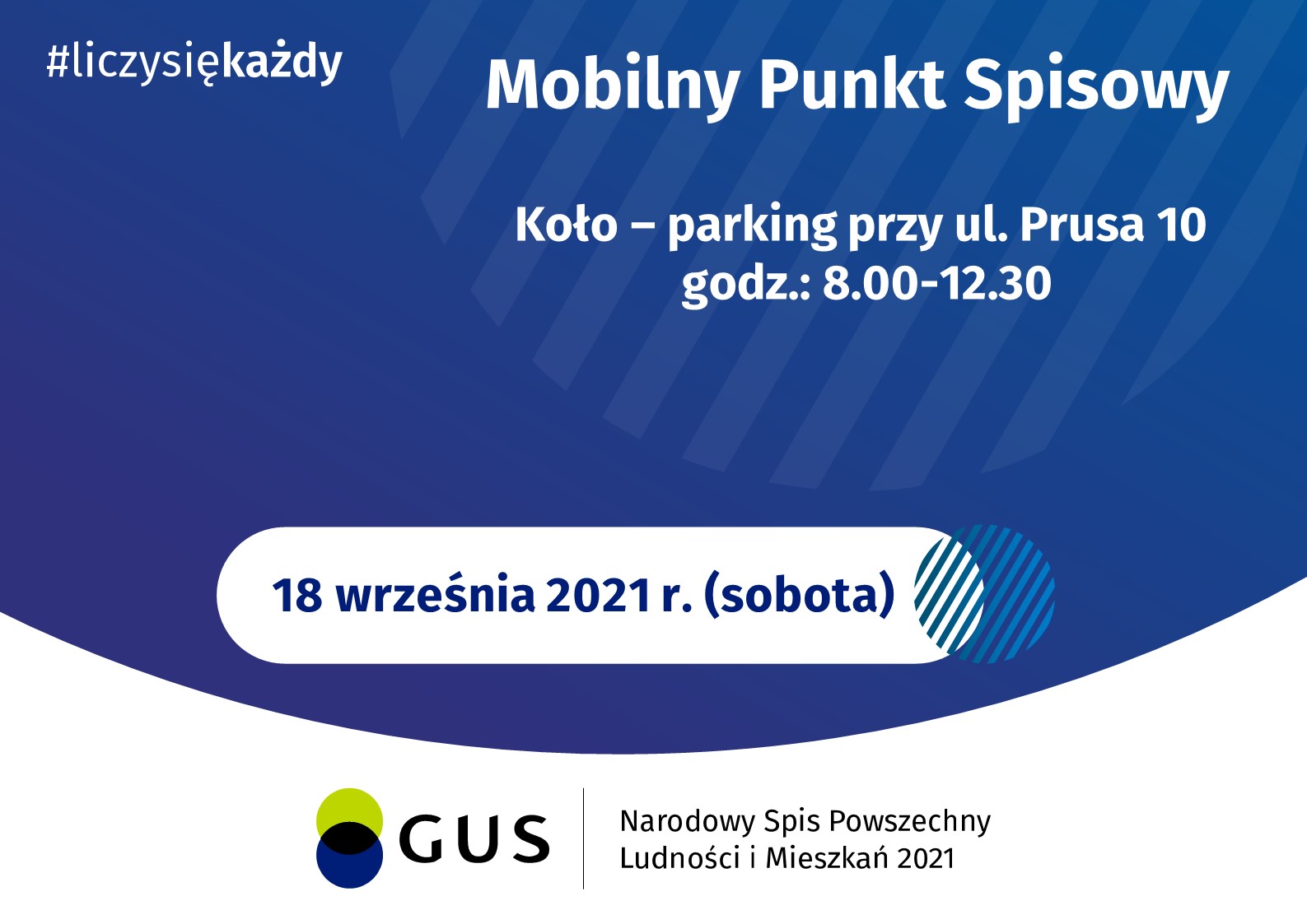 Plansza NSP 2021 Mobilny Punkt Spisowy, tekst pod planszą.