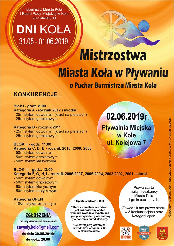 Mistrzostwa Miasta Koła w pływaniu o Puchar Burmistrza
