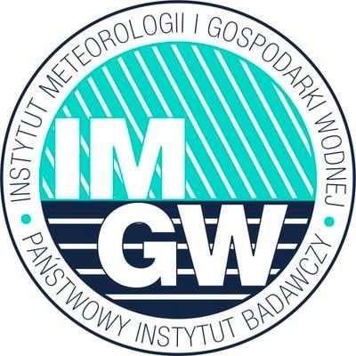 Grafika przedstawia logotyp Instytutu Meteorologii i Gospodarki Wodnej. 
