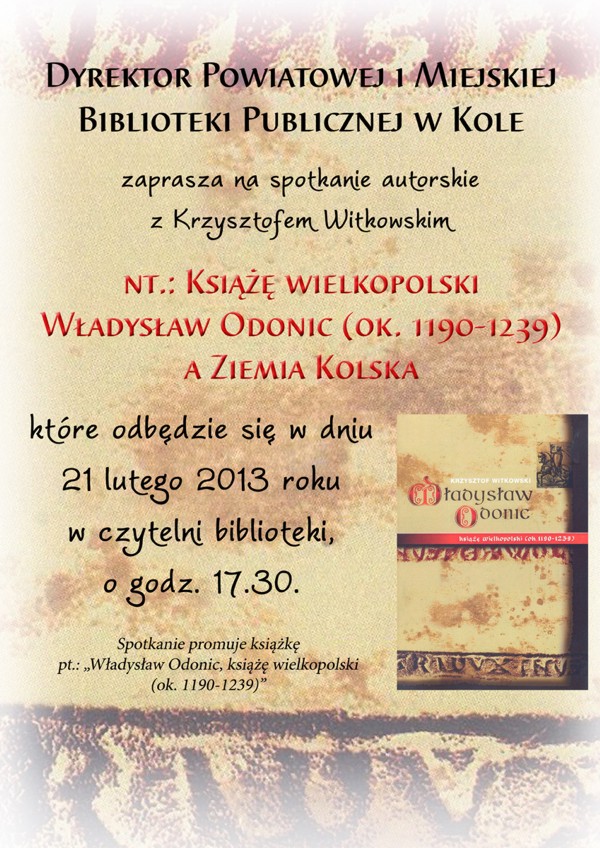 Zapraszamy na spotkanie autorskie z Krzysztofem Witkowskim