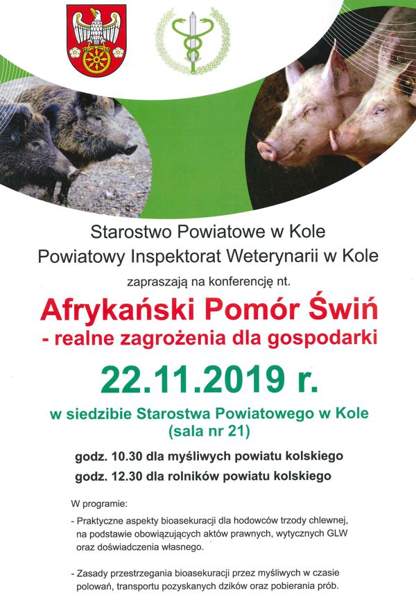 Konferencja nt. „Afrykański Pomór Świń – realne zagrożenia dla gospodarki”