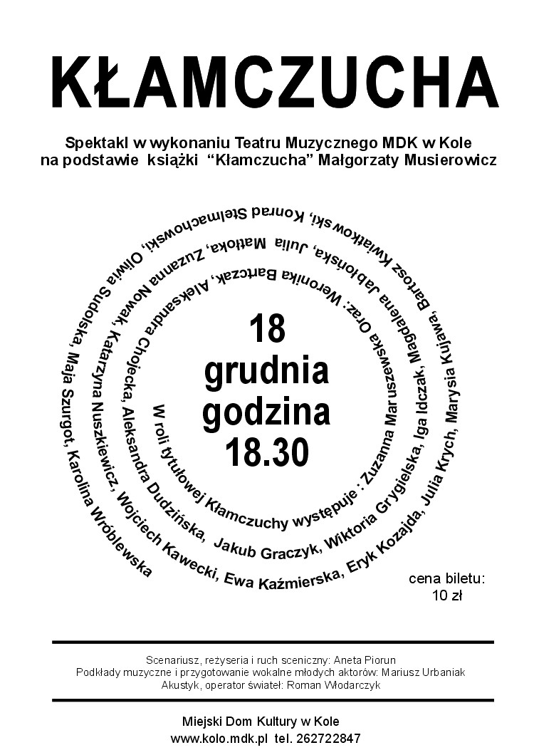 KŁAMCZUCHA - spektakl muzyczny