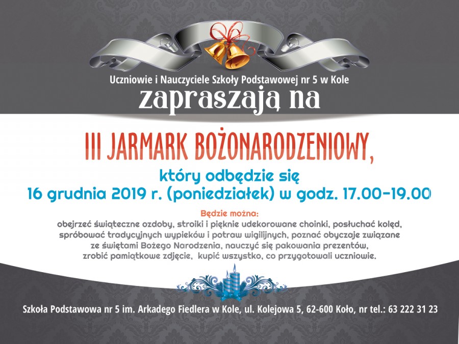 III Jarmark Bożonarodzeniowyw SP Nr 5 w Kole