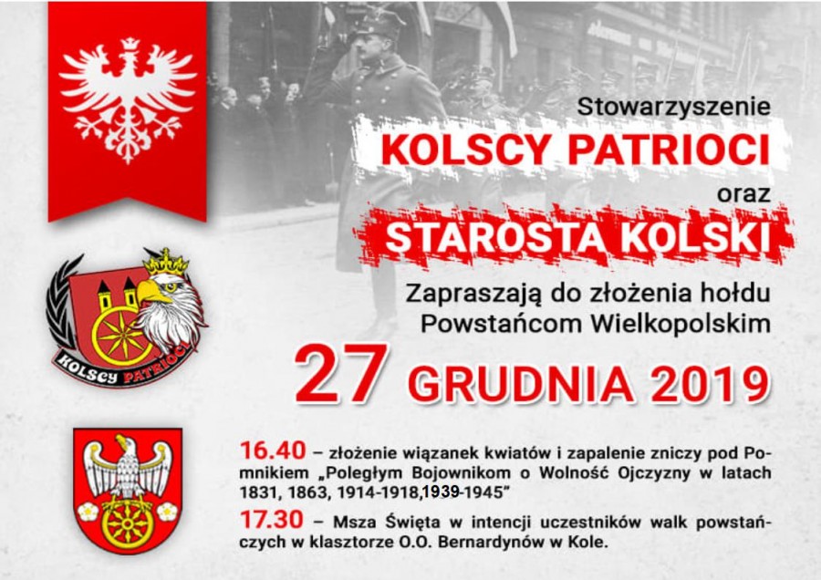 Zapraszamy do złożenia hołdu Powstańcom Wielkopolski 