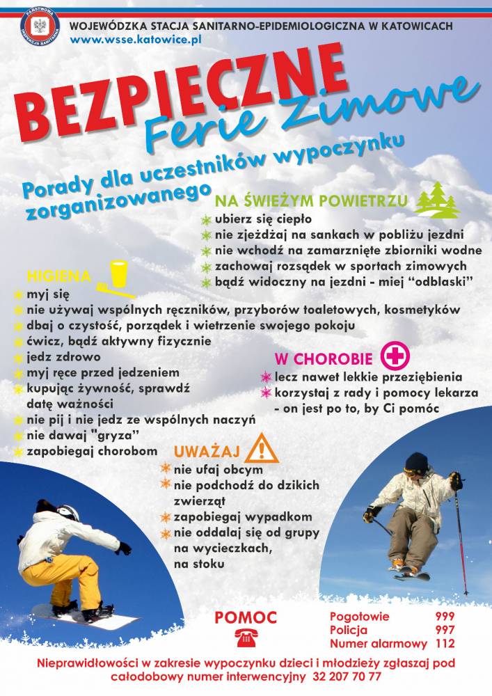 Ferie zimowe – spędź je bezpiecznie !