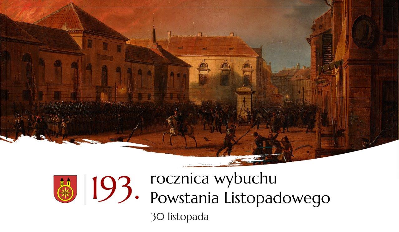 Plansza 30 LISTOPADA Powstanie Listopadowe, tekst pod planszą