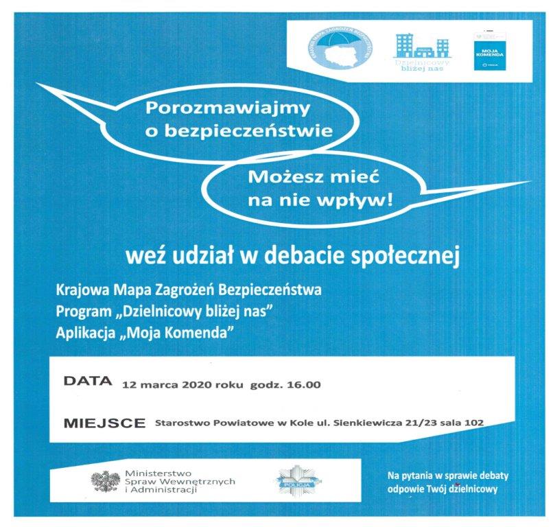Zaproszenie na debatę „Porozmawiajmy o bezpieczeństwie”