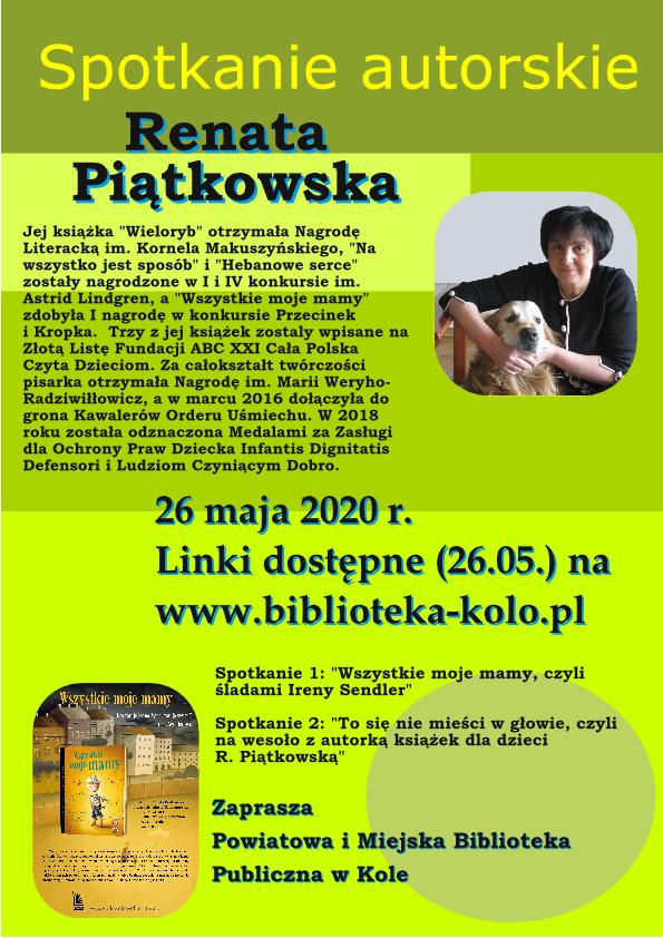 Spotkanie autorskie z Renatą Piątkowską