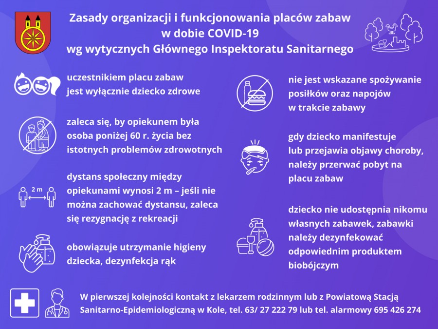 Zasady korzystania z placów zabaw wg wytycznych GIS