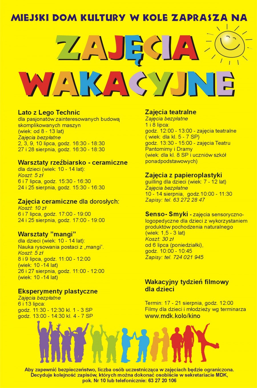Zajęcia wakacyjne w MDK w Kole