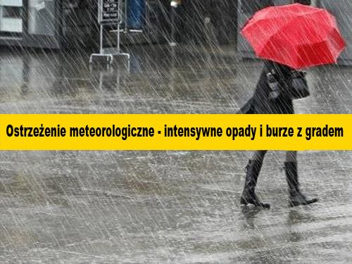 Komunikat ostrzegawczy - burze z gradem