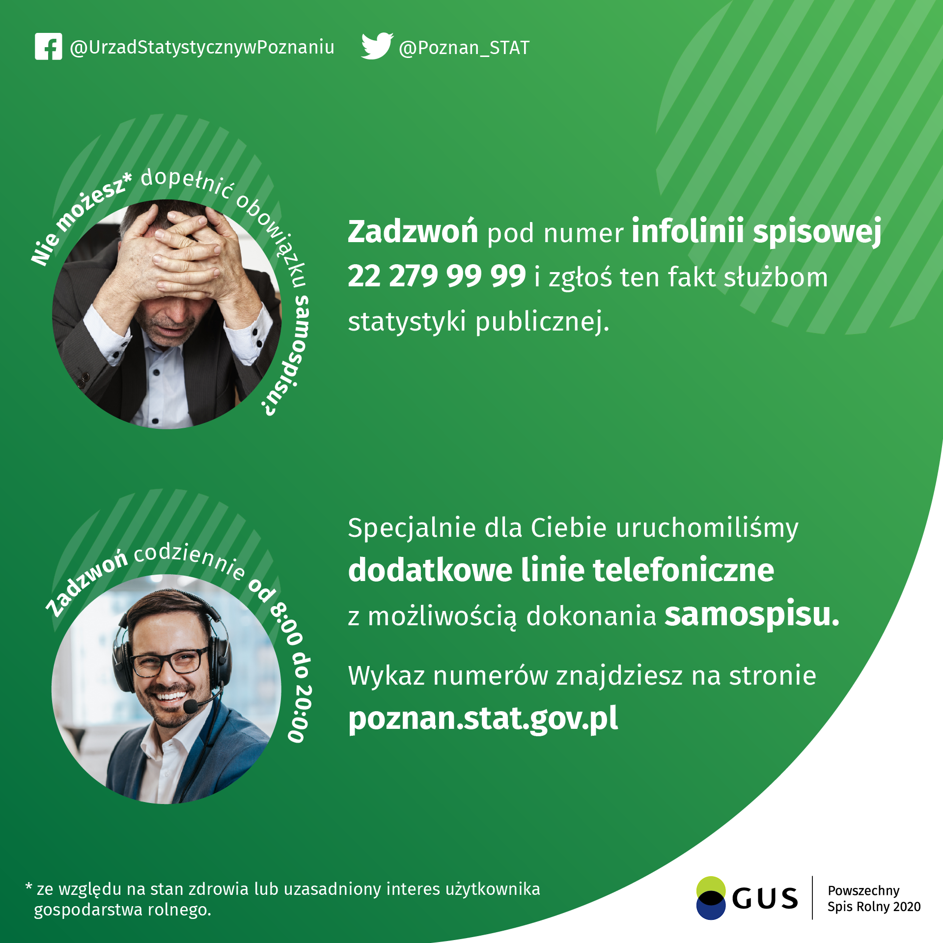 Zdjęcie przedstawia plakat informujący o Spis Rolny – WBS w Poznaniu uruchamia nowe numery telefonów