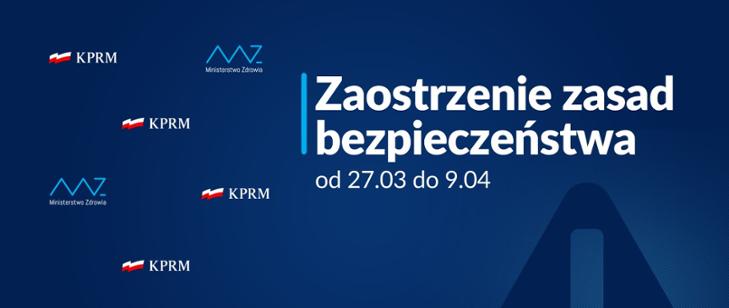 Infografika  o zostrzonych zasadach bezpieczeństwa od 27 macra do 9 kwietnia 2021 r.
