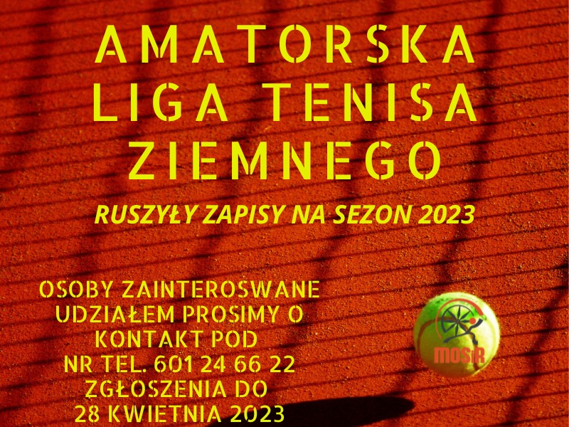 Infografika Ruszyły zapisy do Amatorskiej Ligi Tenisa Ziemnego, tekst pod infografiką.
