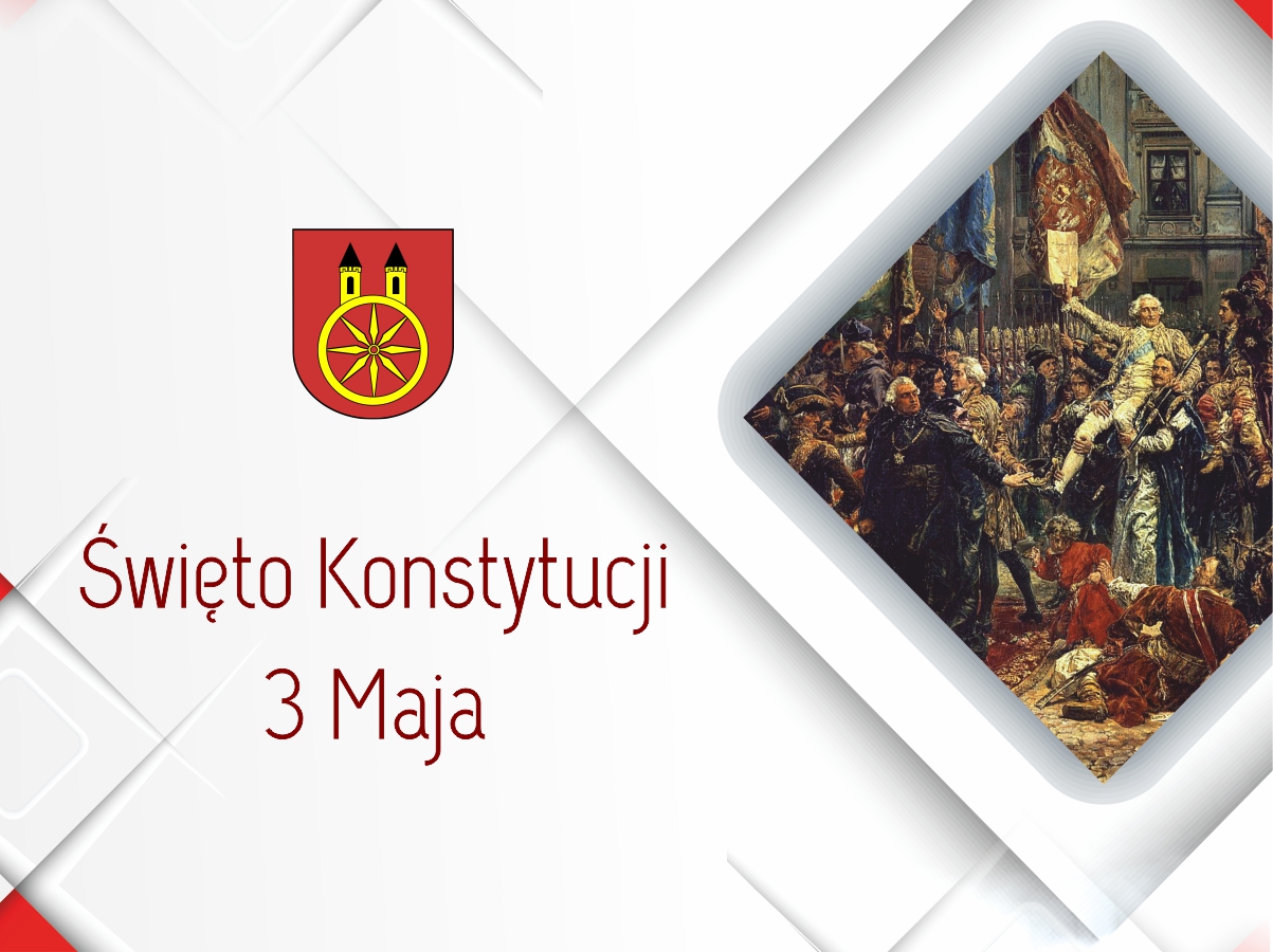 Plansza 3 MAJA Święto Narodowe Trzeciego Maja, tekst pod planszą