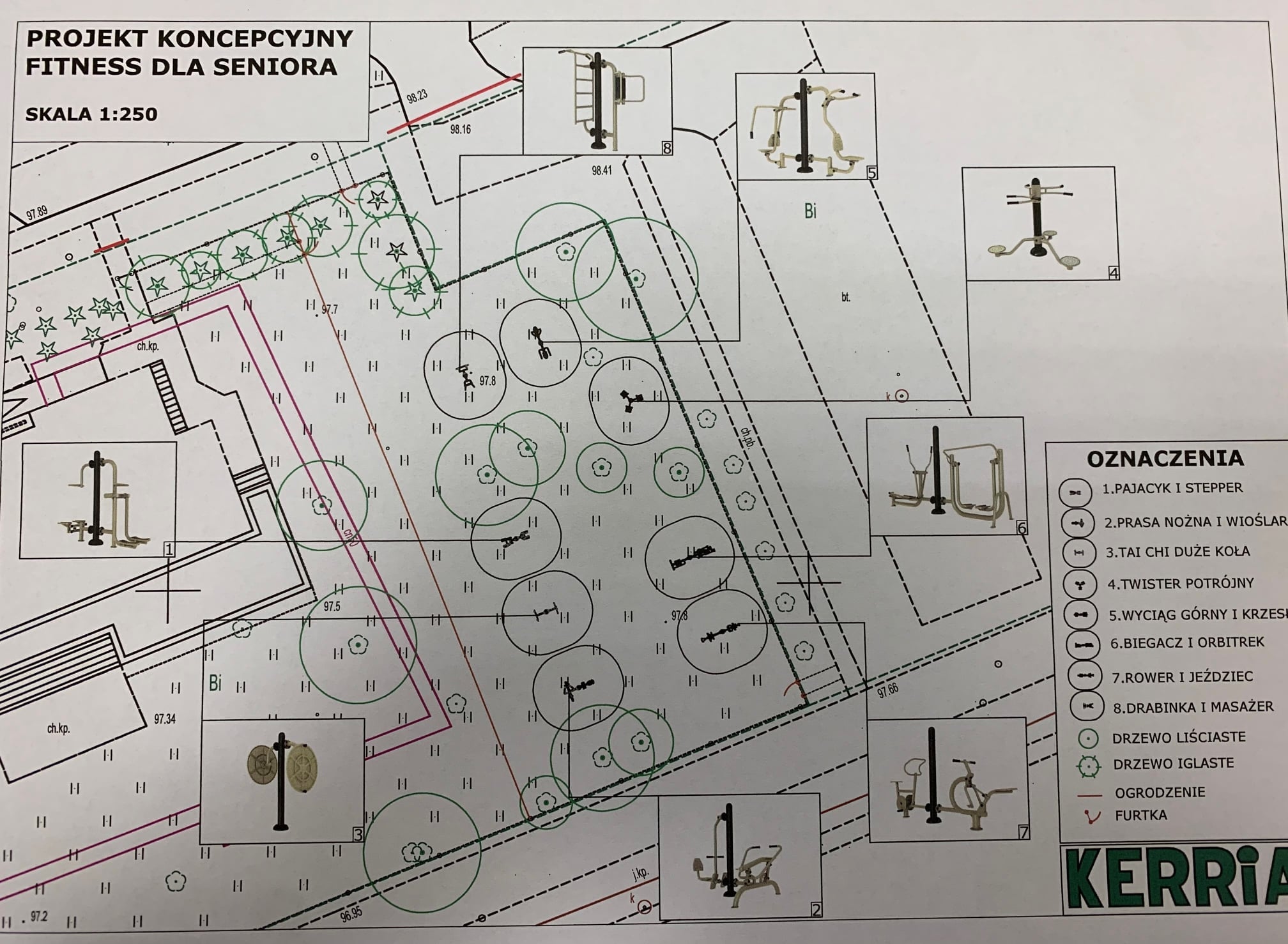Zdjęcie przedstawia projekt koncepcyjny Fitness dla Seniora w Kole