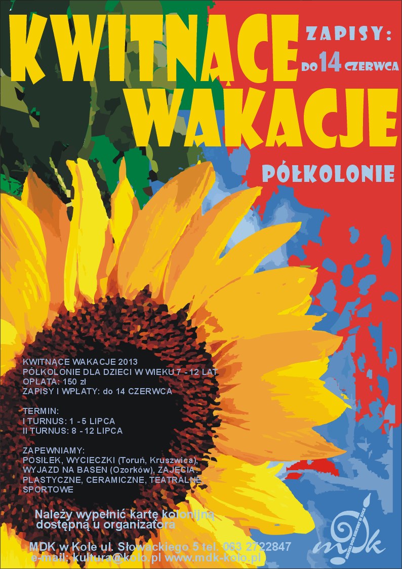 Półkolonie "Kwitnące wakacje 2013" - zapisy do 14 czerwca