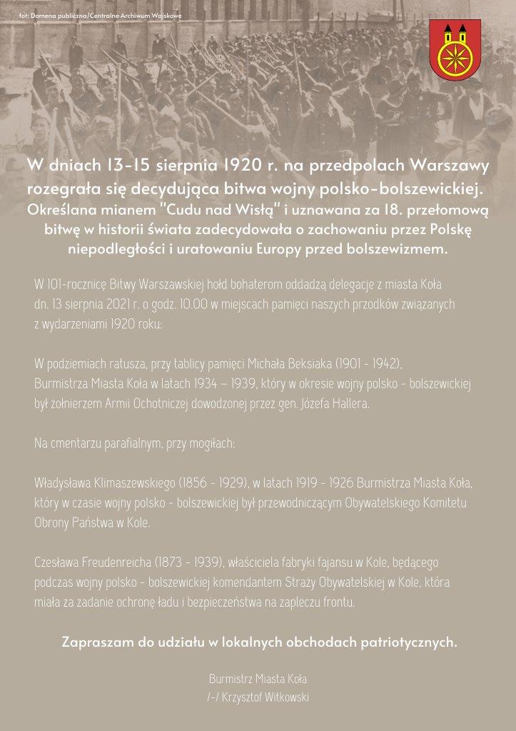 Plakat, tekst pod plakatem.