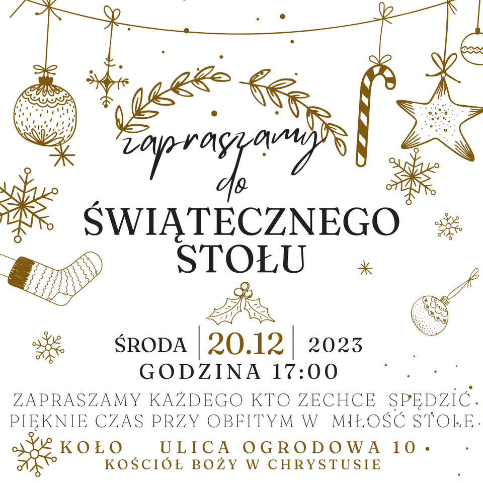 Infografika zapraszamy do wigilijnego stołu, tekst pod infografiką.