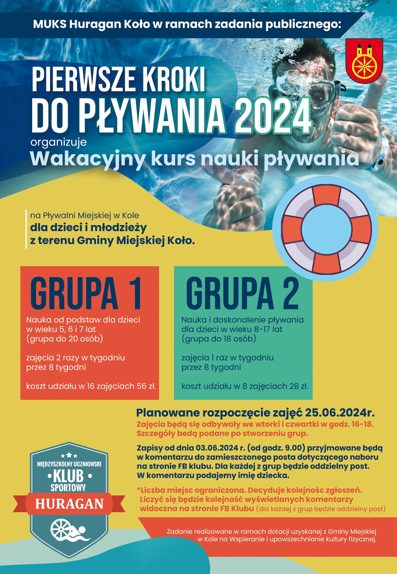 Plakat, wakacyjny kurs 