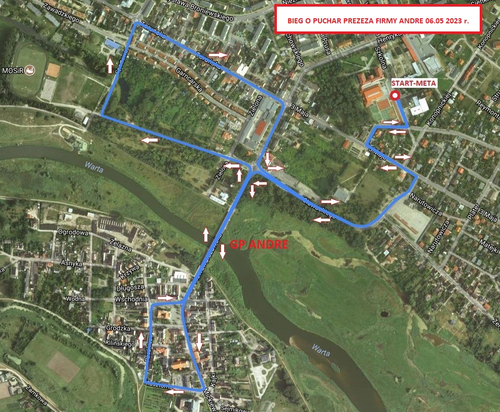Trasa GRAND PRIX KOŁO 2023 - 3. bieg o Puchar Prezesa Firmy Andre