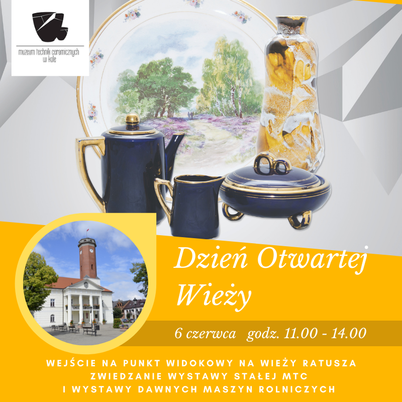 Plansza - 6 czerwca Dzień Otwartej Wieży, tekst pod planszą.