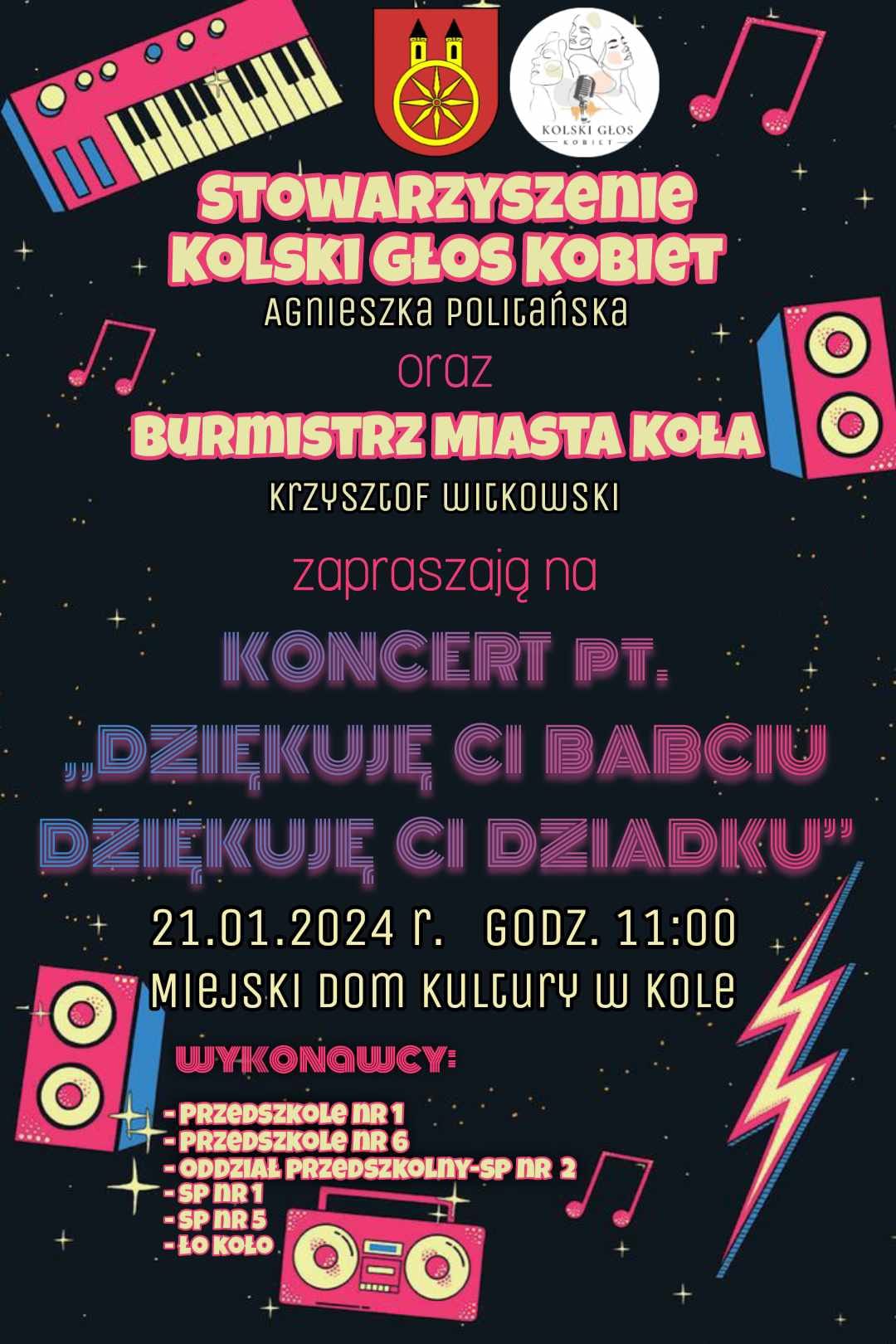 Plakat Koncert „Dziękuję Ci Babciu, dziękuję Ci Dziadku