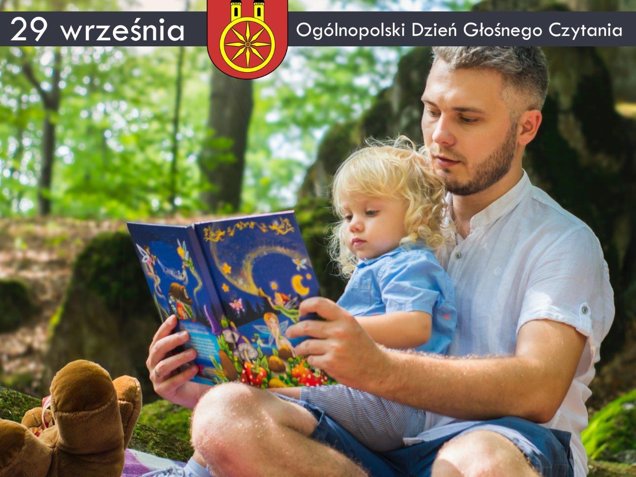 Plansza 29 WRZEŚNIA Ogólnopolski Dzień Głośnego Czytania, tekst pod planszą.