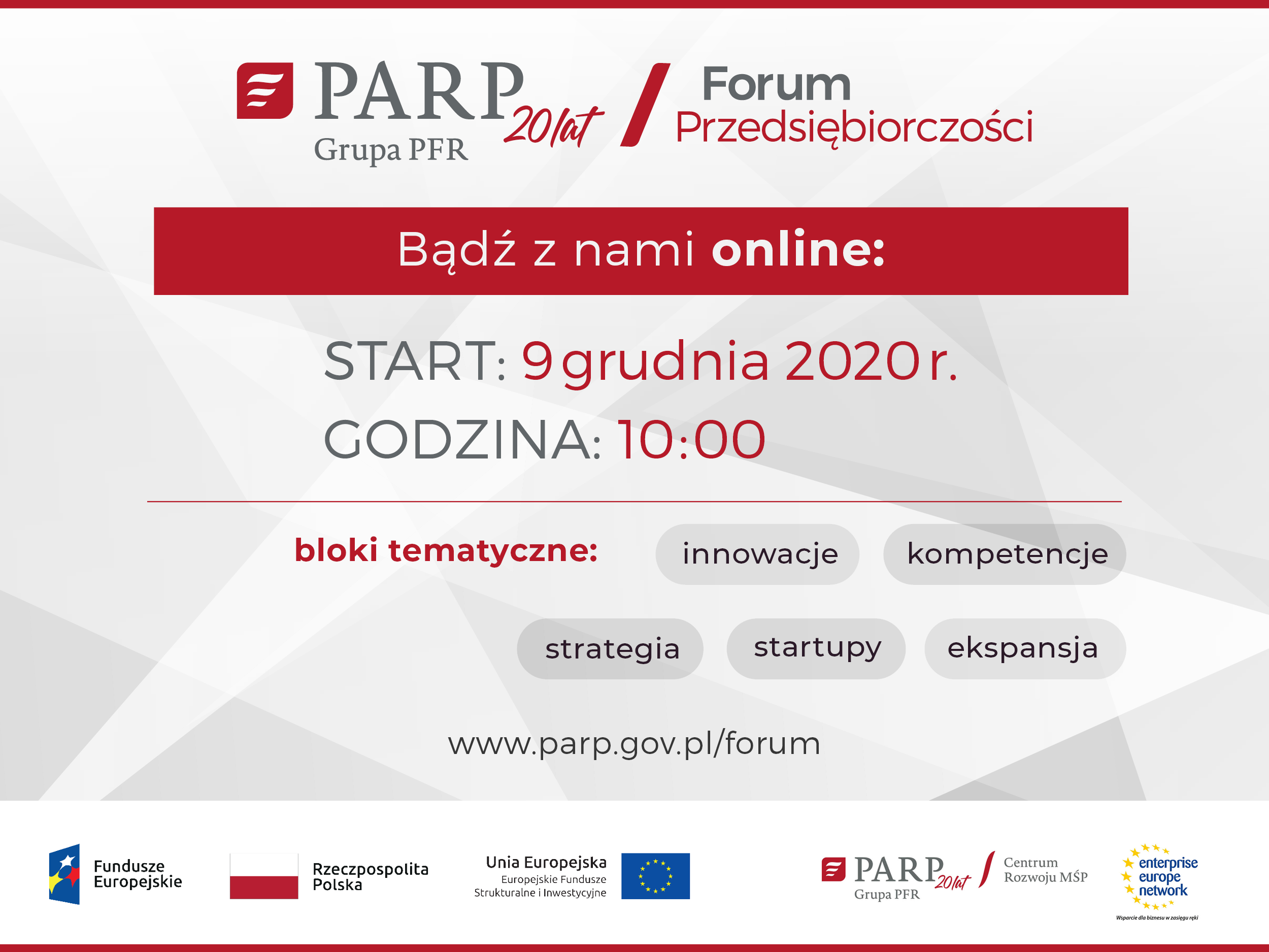 Grafika przedstawia termin spotkania i bloki tematyczne.