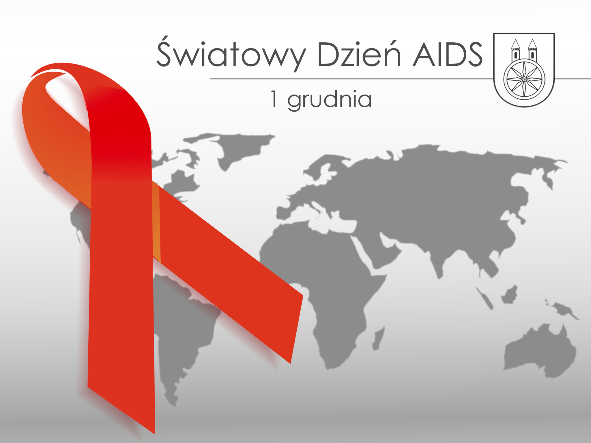 Plansza 1 GRUDNIA Światowy Dzień AIDS, tekst pod planszą.