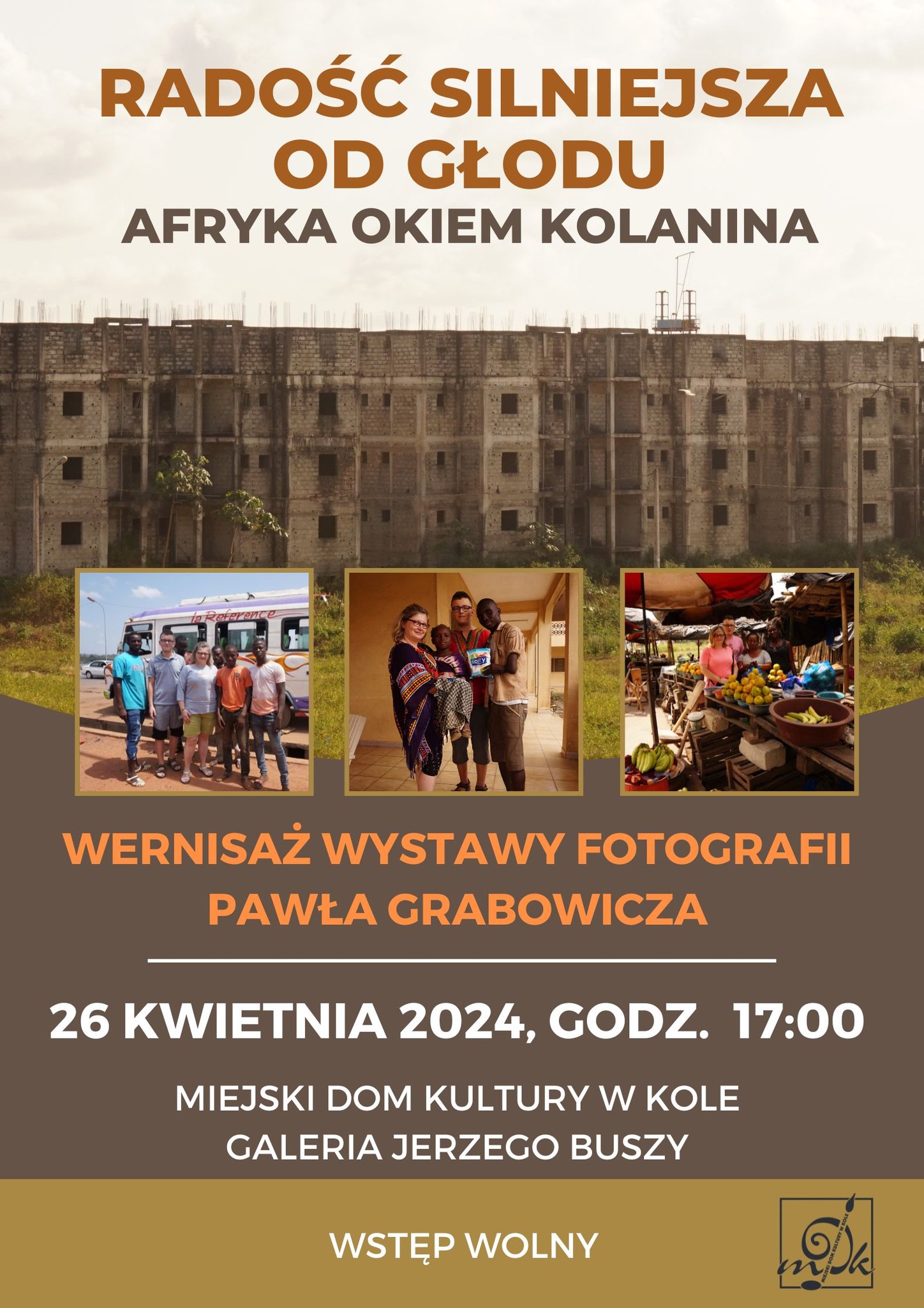 Plakat wernisażu wystawy fotografii Pawła Grabowicza, tekst pod plakatem