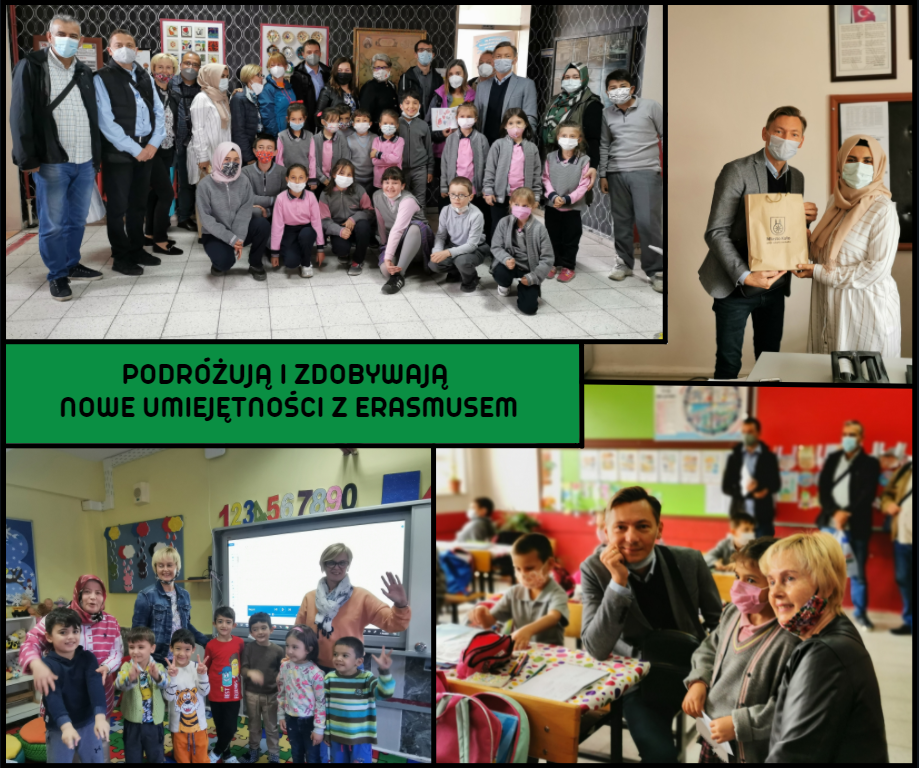 Kolaż zdjęciowy uczniów i nauczycieli Szkoły Podstawowej Nr 2 w Kole 