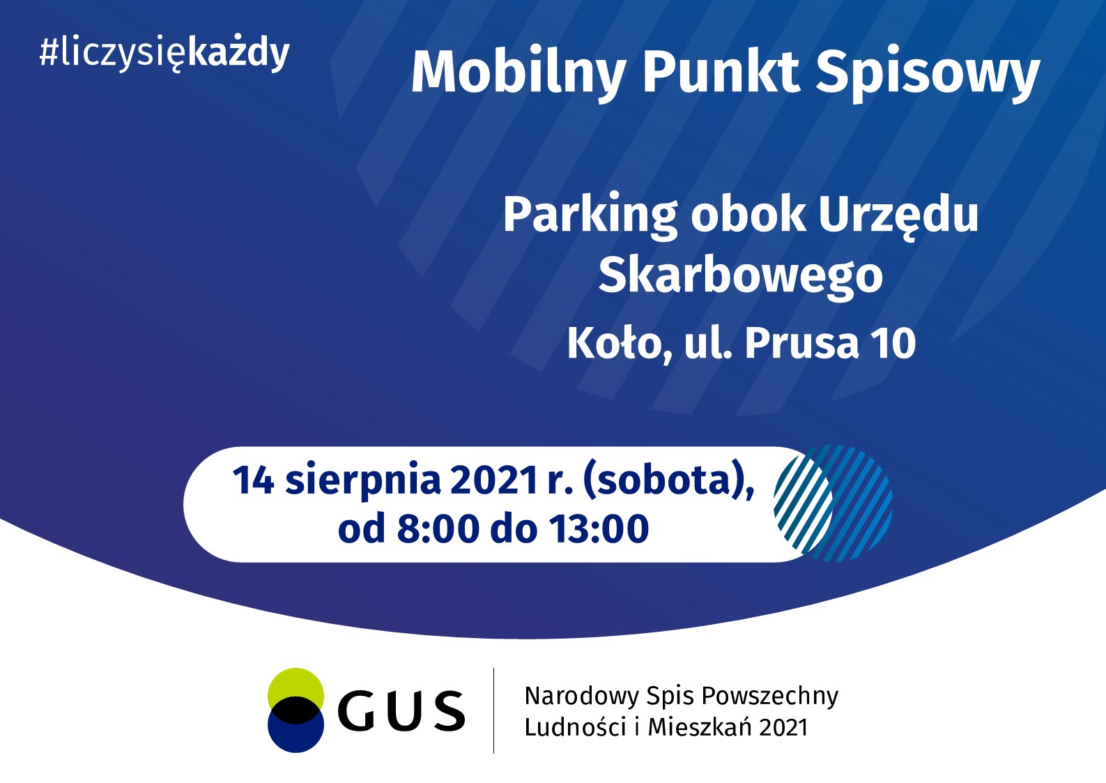 Plansza NSP 2021 Mobilny Punkt Spisowy, tekst pod planszą.