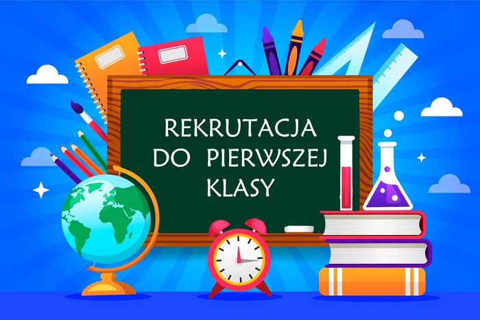 Infografika rekrutacja do pierwszej klasy, tekst pod infografiką.