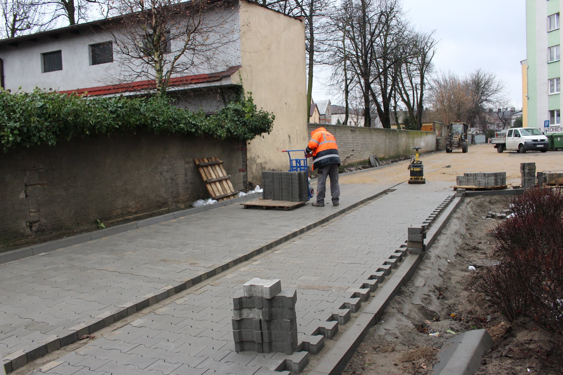 Teren remontu drogi wewnętrznej w rejonie ulic Wojciechowskiego – Broniewskiego w Kole
