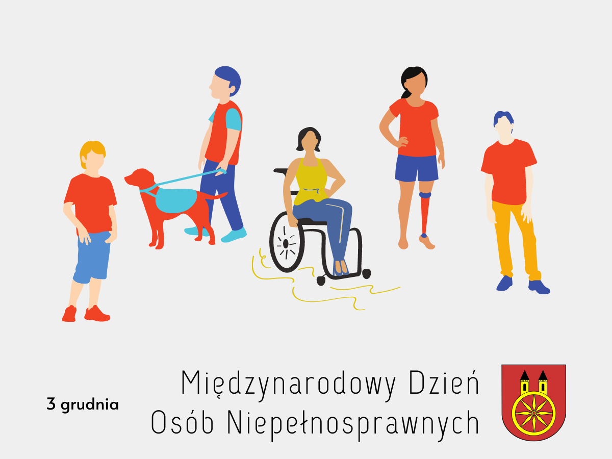 Plansza z napisem 3 grudnia obchodzimy Międzynarodowy Dzień Osób Niepełnosprawnych.