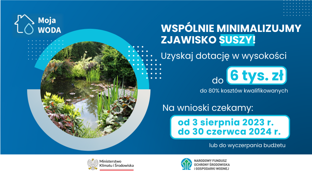 Rośliny przy oczku wodnym oraz informacje o wysokości dotacji i terminach składania wniosków