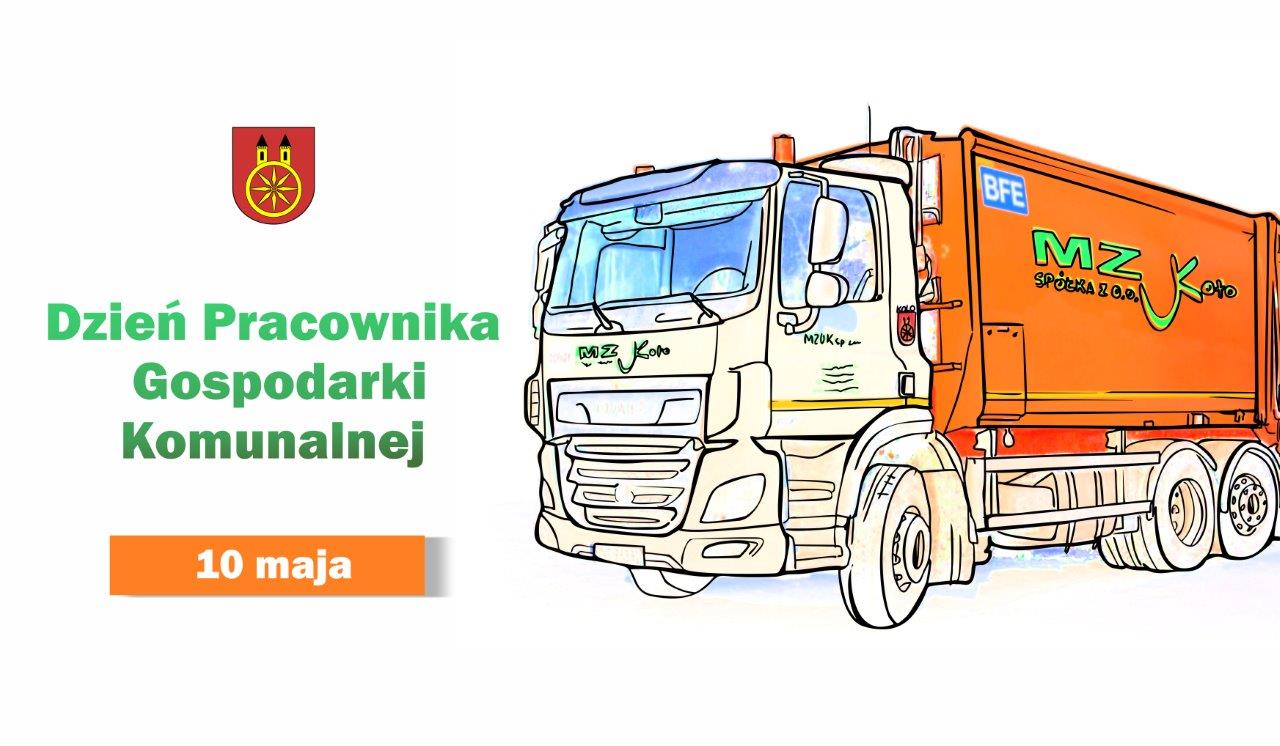 Plansza 10 MAJA Dzień Pracownika Gospodarki Komunalnej, tekst pod planszą.