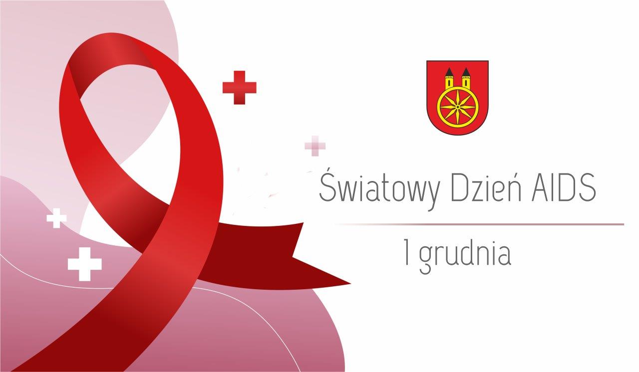 Plansza 1 GRUDNIA Światowy Dzień AIDS, tekst pod planszą.