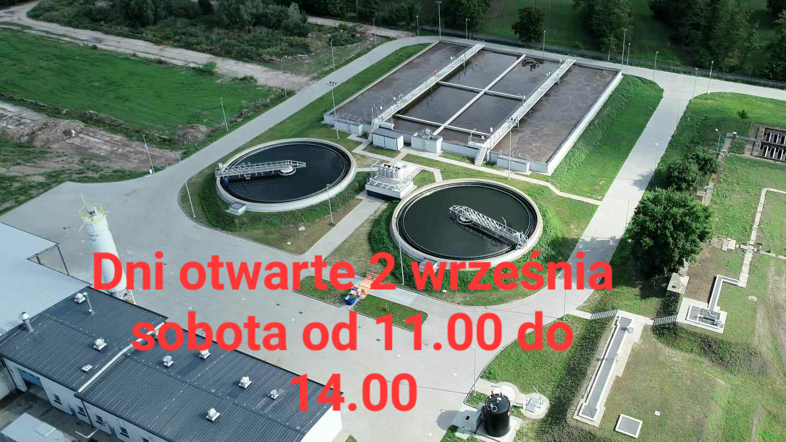 Oczyszczalnia ścieków w Kole z lotu ptaka