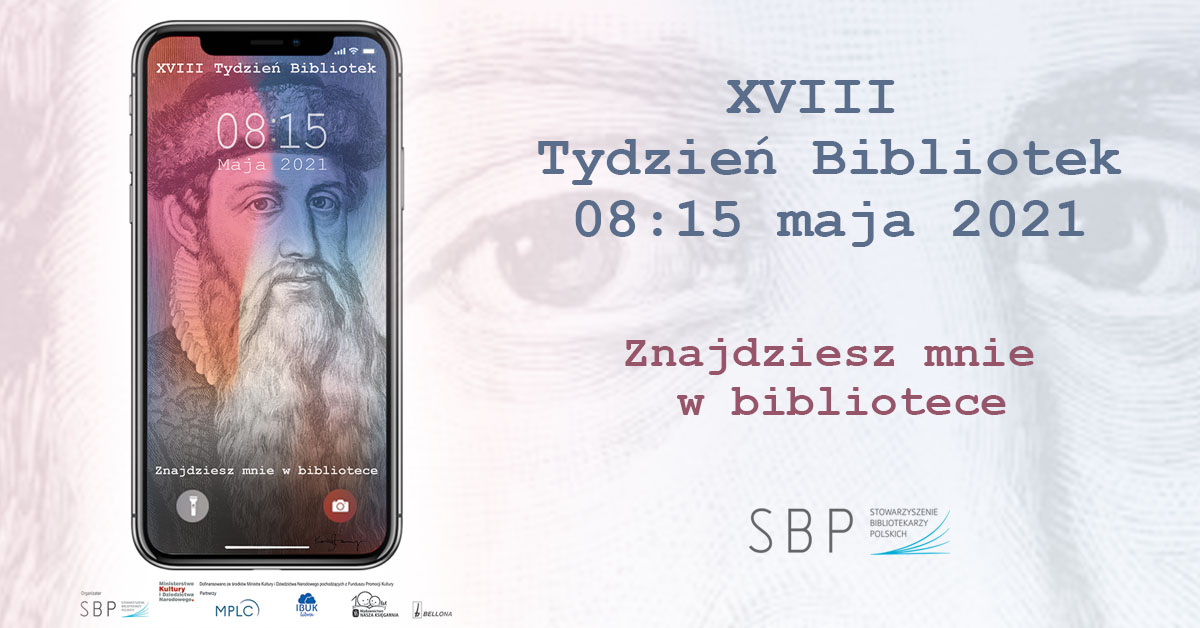 Tydzień Bibliotek (8-15 maja 2021} , tekst pod infografiką.