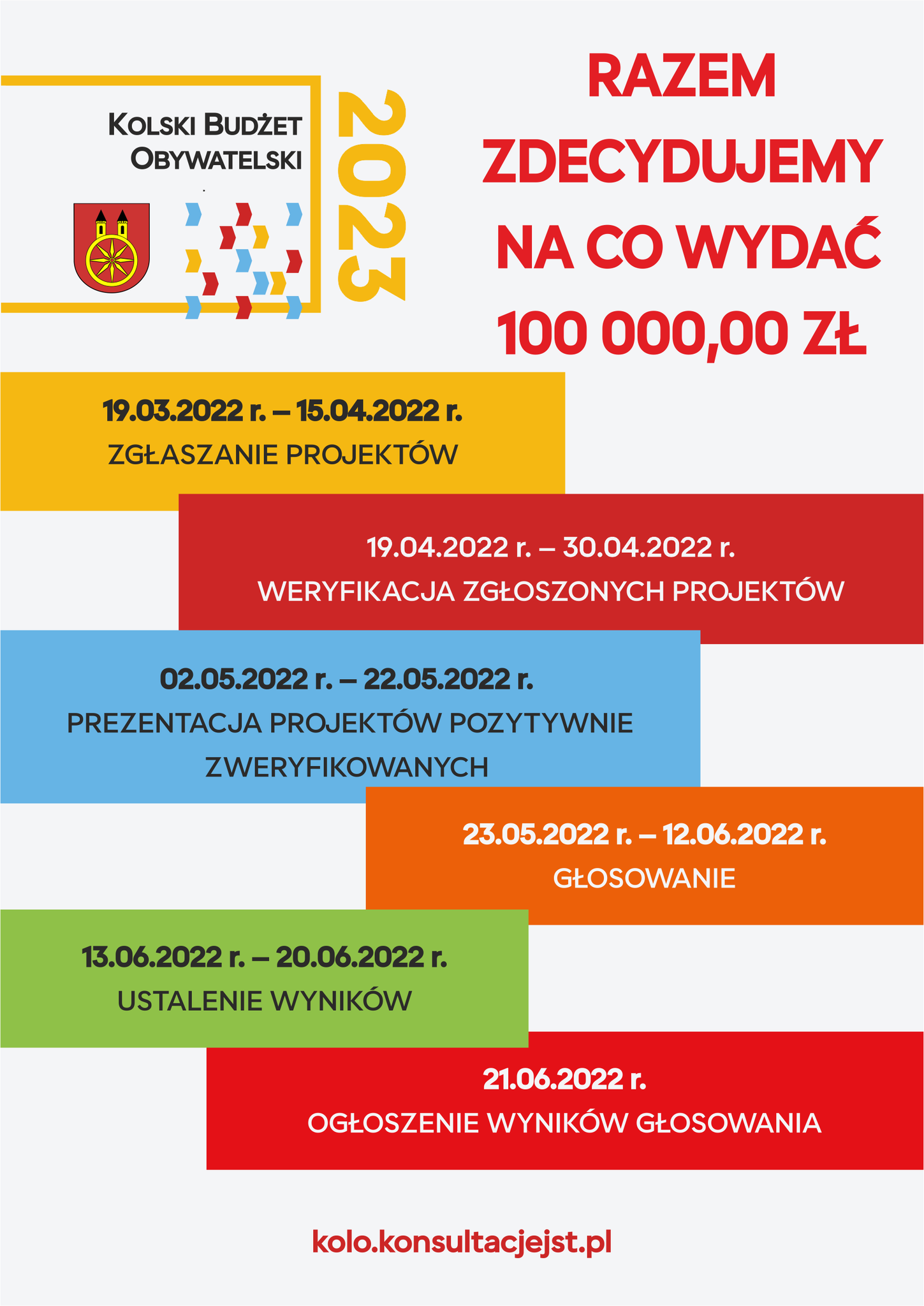 Ulotka Kolski Budżet Obywatelski 2023, treść ulotki poniżej.