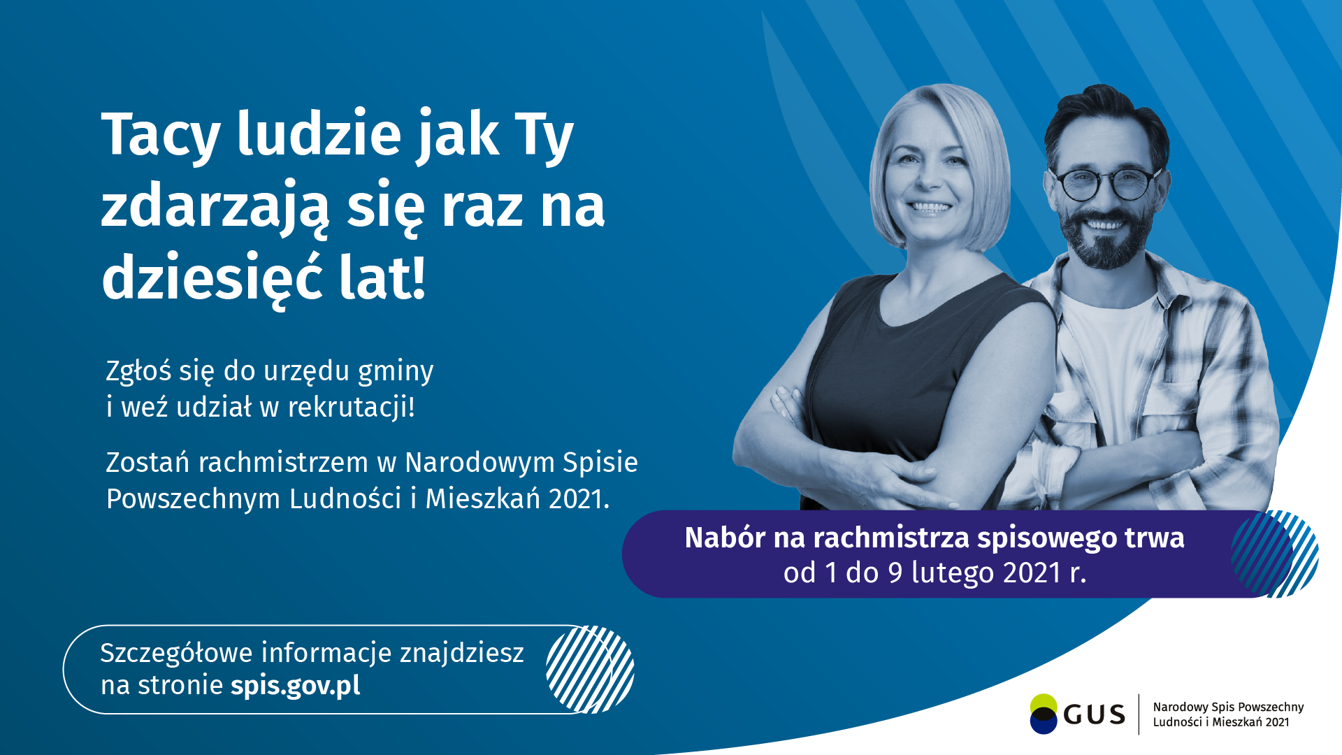 Grafika przedstawia informację GUS o naborze na rachmistrzów spisowych z datą naboru.